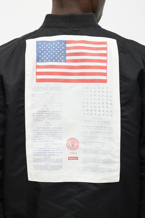 Supreme Black US Flag Reversible Jacket