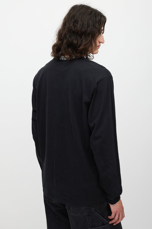 Supreme Black 
White Script Logo Trimmed Top