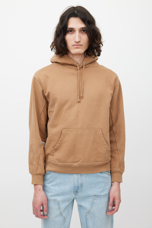 Supreme Brown 
White Sleeve Logo Hoodie