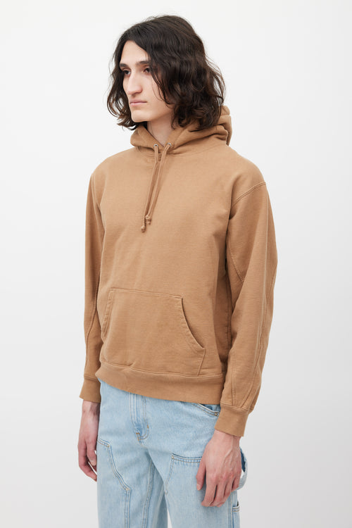 Supreme Brown 
White Sleeve Logo Hoodie