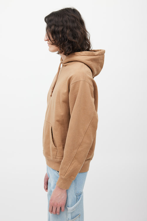 Supreme Brown 
White Sleeve Logo Hoodie