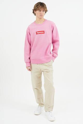 Supreme Pink Box Logo Sweatshirt