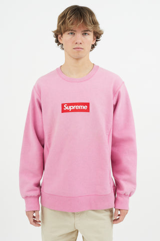 Supreme Pink Box Logo Sweatshirt