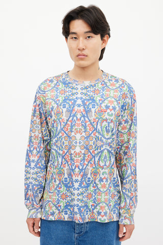 Supreme White 
Multicolour Floral Mosaic Top