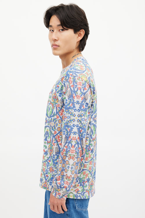 Supreme White 
Multicolour Floral Mosaic Top