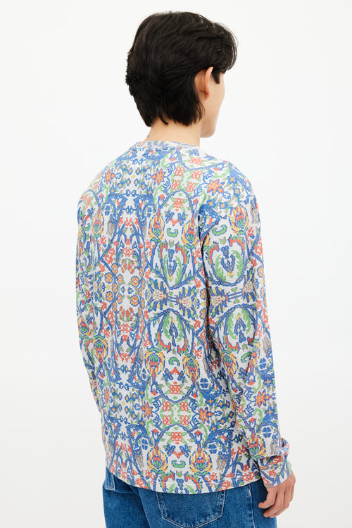 Supreme White 
Multicolour Floral Mosaic Top