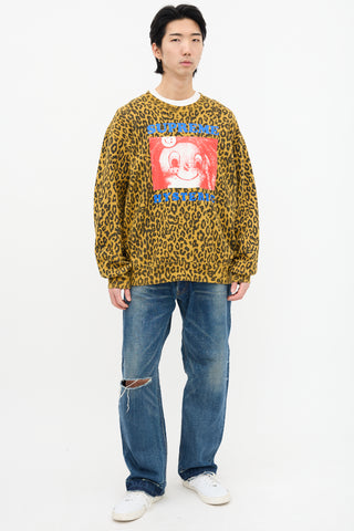 Supreme X Hysteric Glamour Yellow 
Multi Printed Crewneck