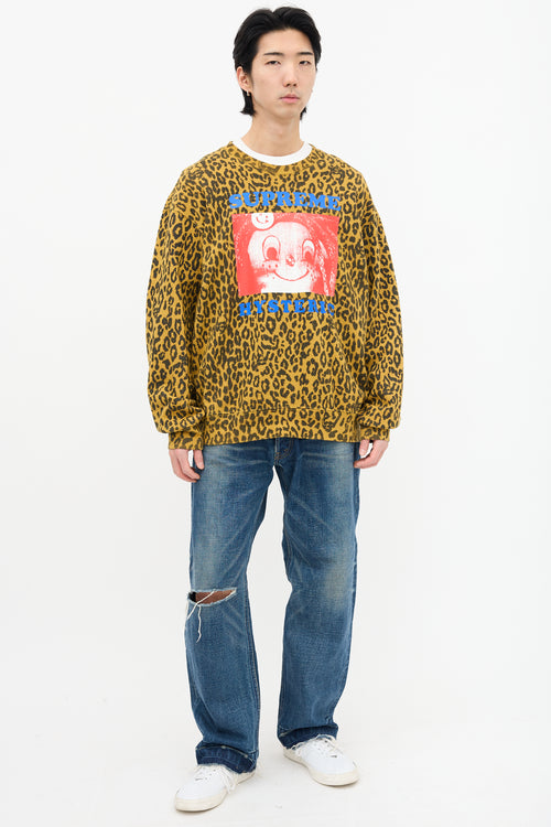 Supreme X Hysteric Glamour Yellow 
Multi Printed Crewneck