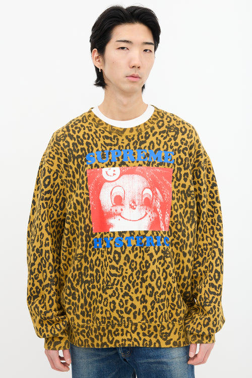 Supreme X Hysteric Glamour Yellow 
Multi Printed Crewneck