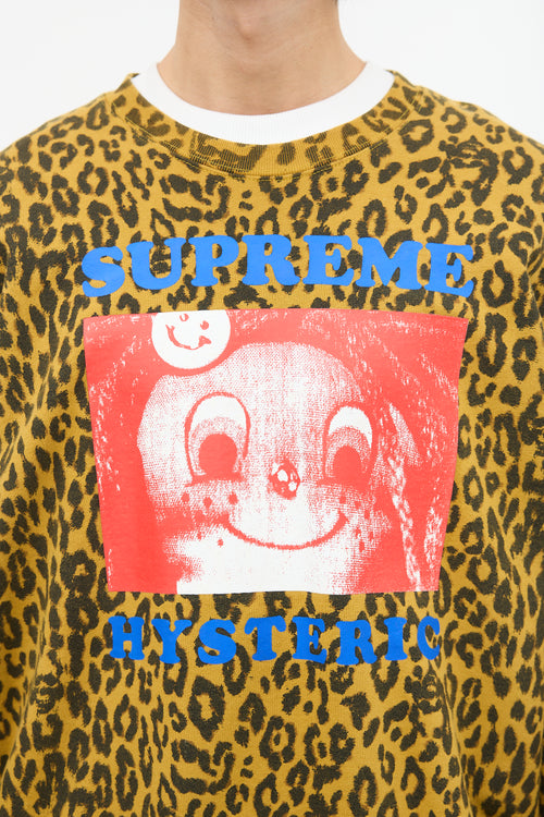 Supreme X Hysteric Glamour Yellow 
Multi Printed Crewneck