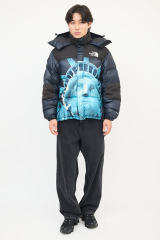 Supreme X The North Face Black 
Blue Statue Of Liberty Baltoro Jacket