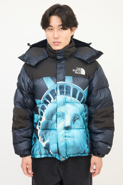 Supreme X The North Face Black 
Blue Statue Of Liberty Baltoro Jacket