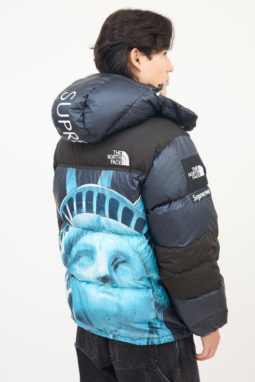 Supreme X The North Face Black 
Blue Statue Of Liberty Baltoro Jacket