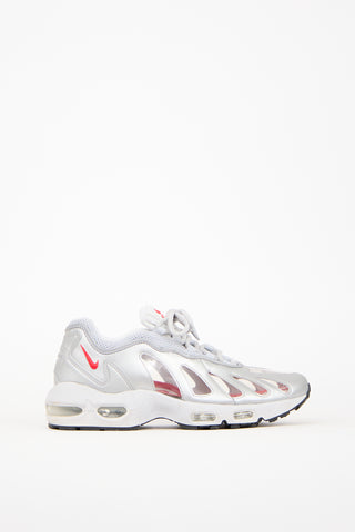 Supreme X Nike Silver 
Red Air Max 96 Sneaker