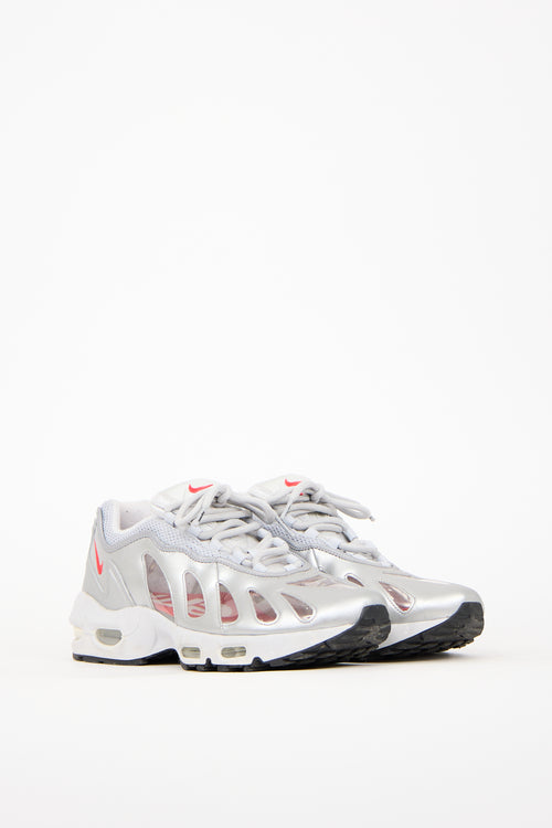 Supreme X Nike Silver 
Red Air Max 96 Sneaker