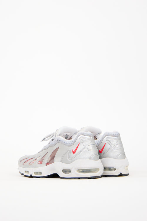 Supreme X Nike Silver 
Red Air Max 96 Sneaker