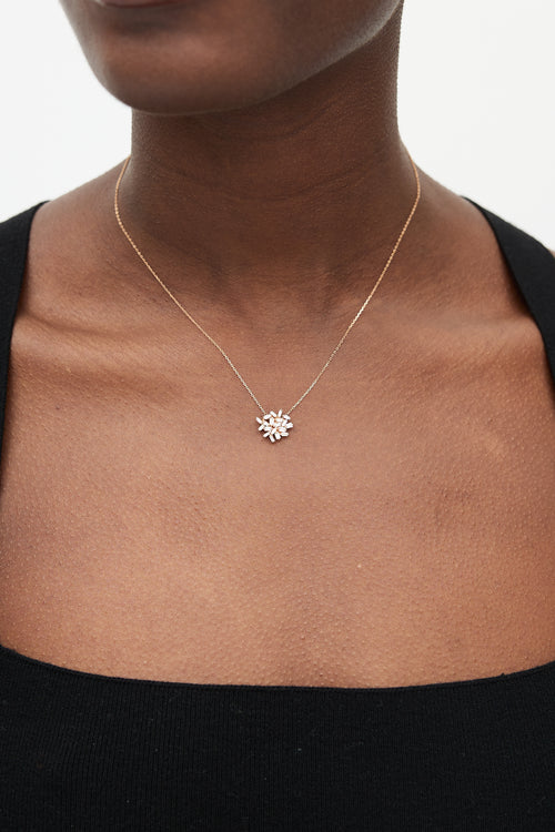 Suzanne Kalan 18K Rose Gold 
Crystal Flower Necklace