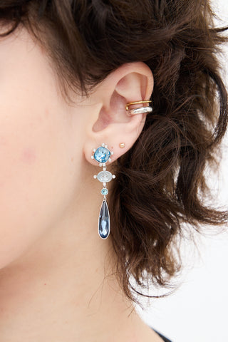 Swarovski Silver 
Blue Tier Drop Earrings