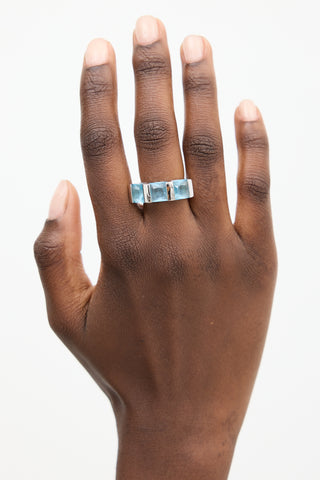 Swarovski Silver 
Blue Topaz Ring