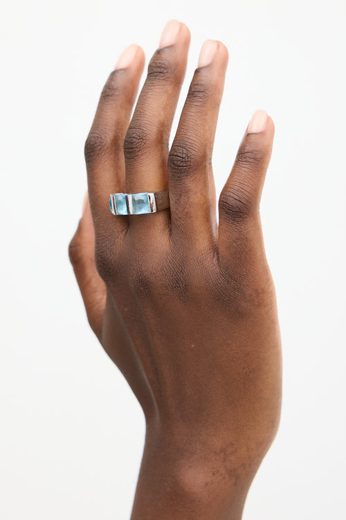 Swarovski Silver 
Blue Topaz Ring