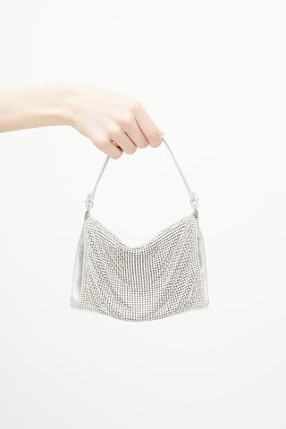 Swarovski Silver Crystal Leather Bag