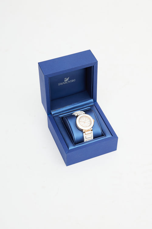 Swarovski White Rubber 
Gold Octea Sport Watch