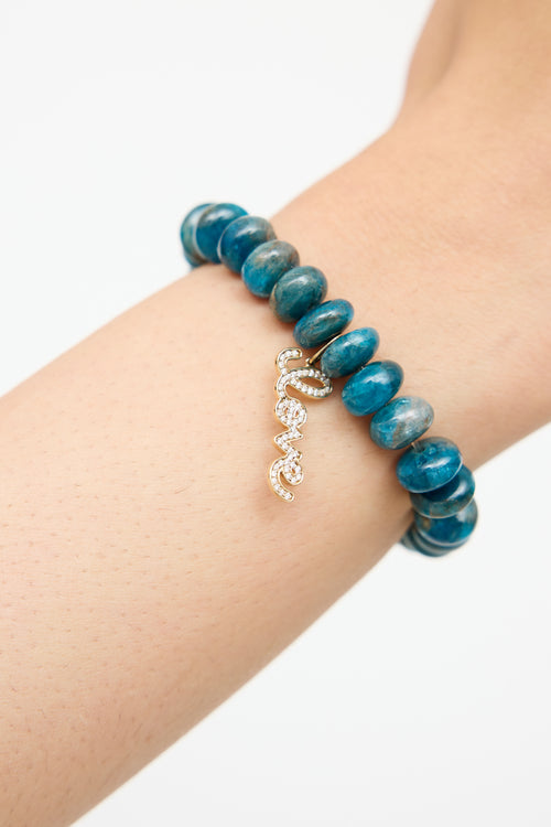 Sydney Evan 14K Gold Diamond Apatite Love Bracelet