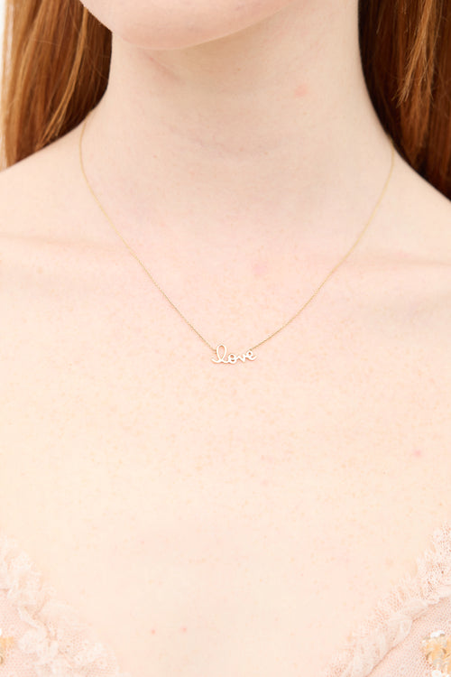 Sydney Evan 14K Gold Tiny Love Necklace