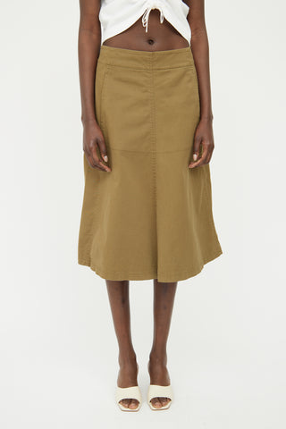 T by Alexander Wang Green Midi Skirt