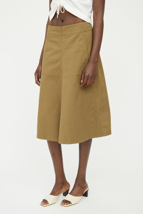 T by Alexander Wang Green Midi Skirt