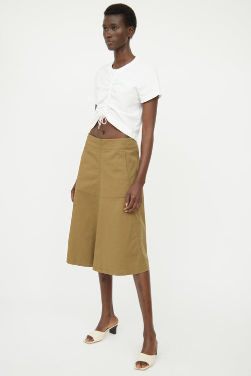 T by Alexander Wang Green Midi Skirt