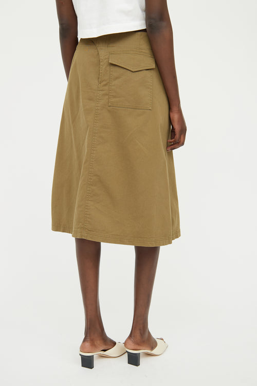 T by Alexander Wang Green Midi Skirt