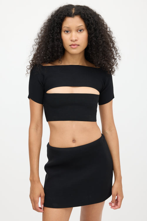 T by Alexander Wang Black Cropped Cut Out Top