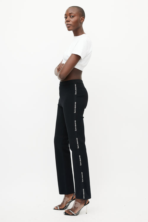 T by Alexander Wang Black 
White Logo Trouser