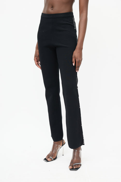 T by Alexander Wang Black 
White Logo Trouser