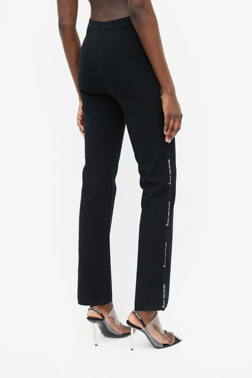 T by Alexander Wang Black 
White Logo Trouser