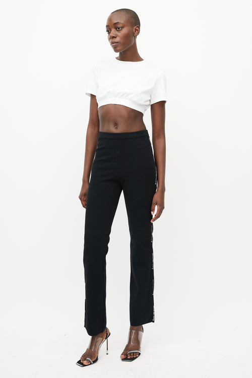 T by Alexander Wang Black 
White Logo Trouser