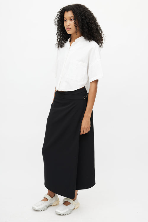 T by Alexander Wang Black Wrap Midi Skirt