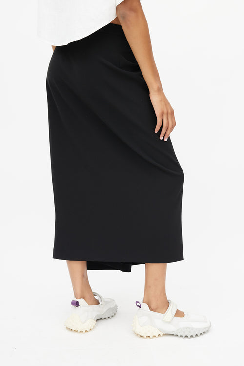 T by Alexander Wang Black Wrap Midi Skirt