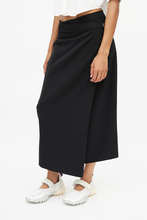 T by Alexander Wang Black Wrap Midi Skirt