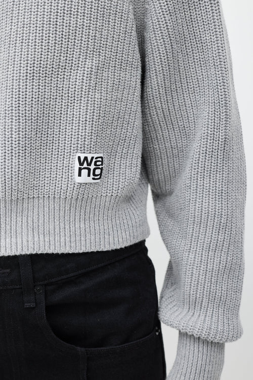 T by Alexander Wang Grey Knit Hoodie