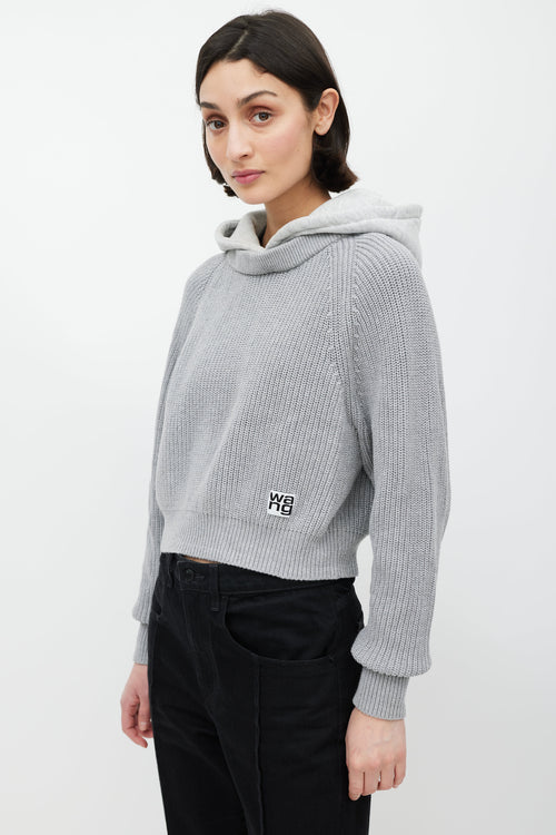 T by Alexander Wang Grey Knit Hoodie