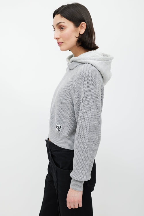 T by Alexander Wang Grey Knit Hoodie