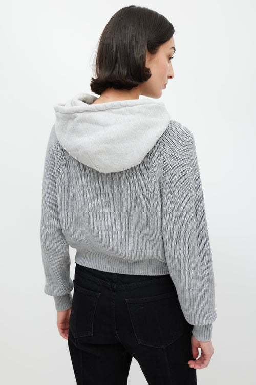 T by Alexander Wang Grey Knit Hoodie