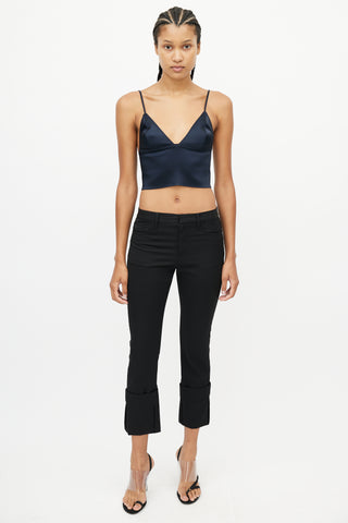 T by Alexander Wang Navy Satin Bra Top