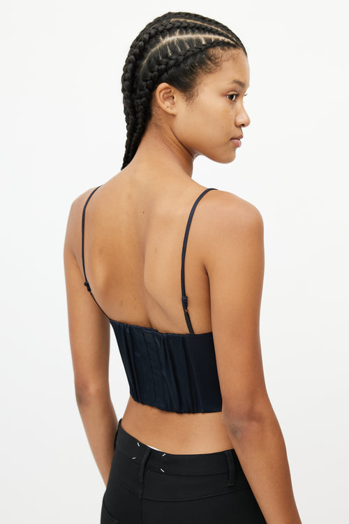 T by Alexander Wang Navy Satin Bra Top