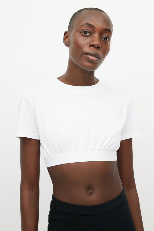 T by Alexander Wang White Cropped T-Shirt