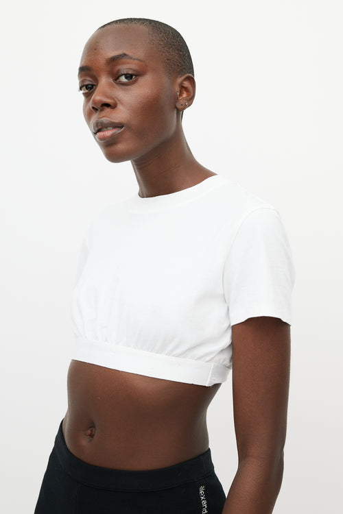 T by Alexander Wang White Cropped T-Shirt