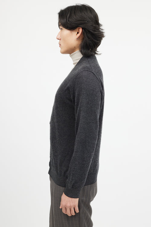 Zegna Grey Cashmere Knit Cardgian