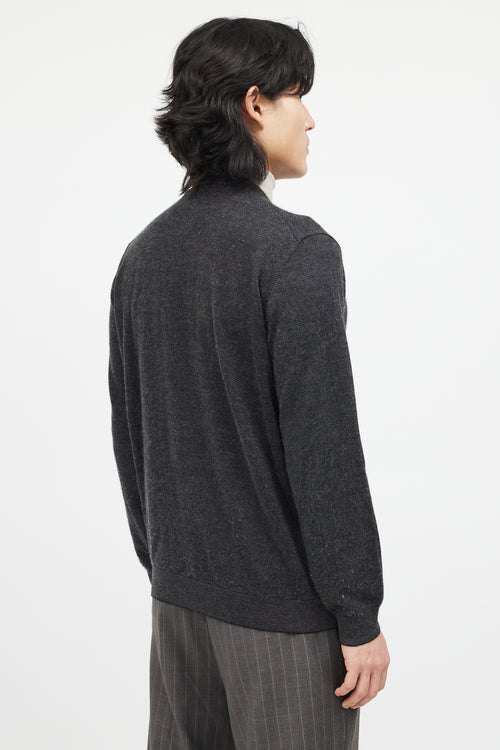 Zegna Grey Cashmere Knit Cardgian